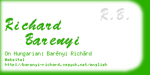 richard barenyi business card